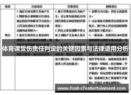 体育课受伤责任判定的关键因素与法律适用分析