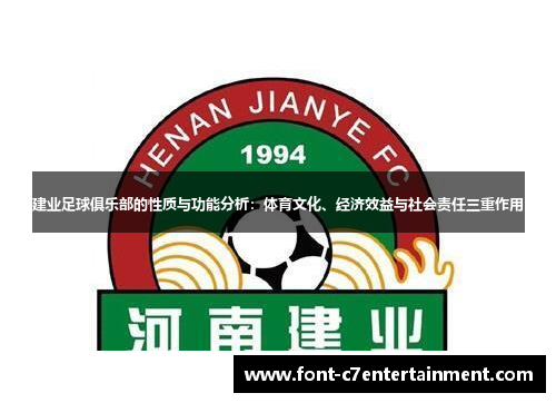建业足球俱乐部的性质与功能分析：体育文化、经济效益与社会责任三重作用